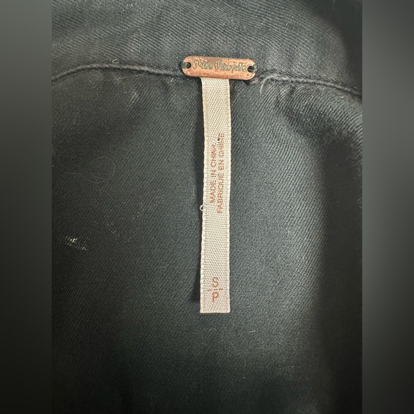 Free People Too Far Black Long Utility Cargo Vest - Picture 3 of 5